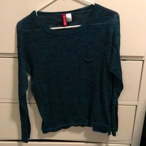 Black and Teal Long Sleeve Shirt